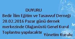 OLA�AN�ST� GENEL KURUL TOPLANTI DUYURUSU