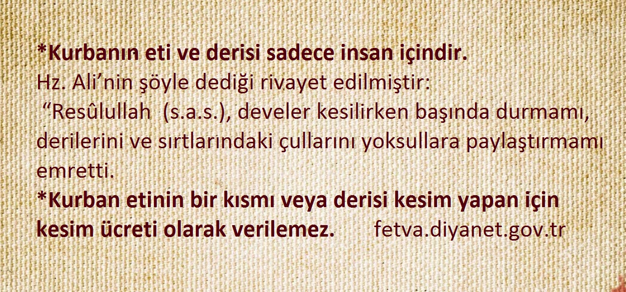 KURBANDA D�KKAT ED�LECEK MESELELER